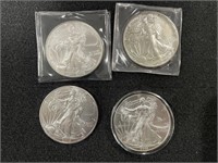 4 - AMERICAN SILVER EAGLES