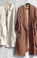 Brown and tan full length coats