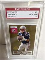 2005 Topps Tom Brady Gem Mint graded 10 card