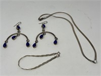 Bracelet, Pair of Earrings, & Necklace All Mkd.