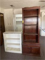 Bookshelf w/Cabinet & White Bookshelves