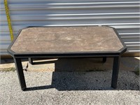 Black Metal Table W. Faux Marble