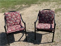 2 Hampton Bay Metal Tube & Wood Patio Chairs