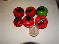 7 Glass Apples (1 clear glass marked Princess