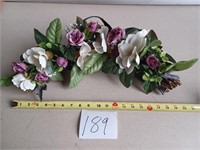HAND MADE HANGING FLORAL WREATH ROUGHLY 19" LONG