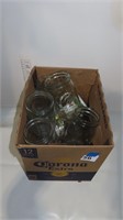 box of assorted canning jars
