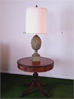 Duncan Phyfe Style Drum Table, Lamp