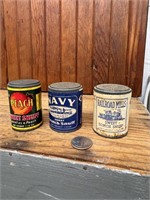 3 Full Cans of Vintage Snuff *advertising*