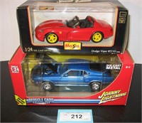 1969 Ford Mustang and Dodge Viper RT/10, both MIB.