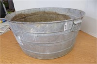 Galvanized Wash Tub 24"H Holes inside for flowers