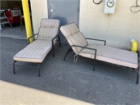 Two Patio Lounge Chairs with Cushions