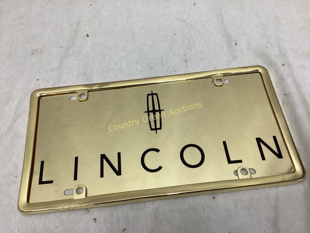 Gold Plated Lincoln License Plate