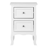 N4541  Nightstand End Table 2 Drawer- White