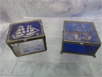Leaded Glass Trinket Boxes - Hand Made