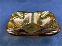 Imperial Amber Ashtray 7 1/4”x7 1/2”