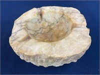 Heavy Alabaster Ashtray 7 1/4”x7”x has stains