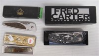 (3) Assorted folding knives in boxes including