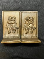 Boy Girl Brass Book Ends