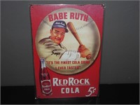 Red Rock Cola Babe Ruth Tin Sign