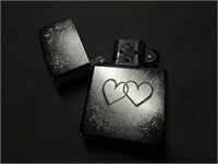 VINTAGE ZIPPO POCKET LIGHTER WITH HEARTS