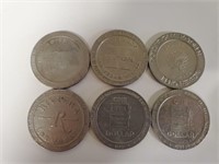(6) Assorted Gaming Tokens
