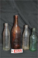 Soda bottles incl. Harris, Orig 3¢ Hoopston, IL