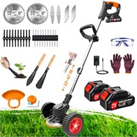 Electric Weed Wacker Battery Powered, Cordless Tri