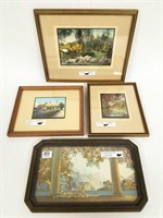 4 prints - Wallace Nutting, Parrish, etc. 10" x