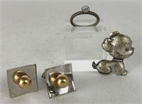 Sterling Cufflinks, Ring & Pin
