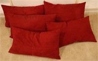 5pc Red Decorative Pillows