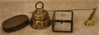4pc Brass Pieces- Bell, Trinket Box++