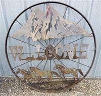 Wagon Wheel w/ Metal Artwork