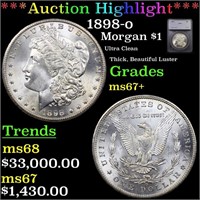 *Highlight* 1898-o Morgan $1 Graded ms67+
