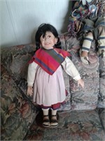 23" TALL PORCELAIN INDIAN DOLL