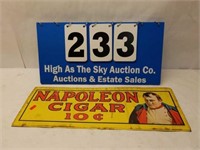 Vintage 1974 Metal Napoleon 10 cent Cigar Sign