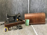 Old Singer Sewing Machine with Accessories