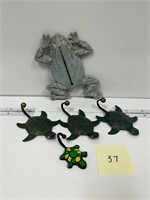 Turtle hooks and Frog Thermometer