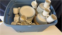 Stoneware Dishes with Tote