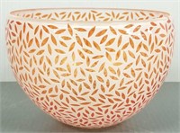 Signed Engebretson Nielsen art glass bowl 7"x 5"