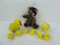 Lot of Misc. Animal Toys - Bear Wind-Up Chick