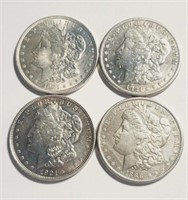 4 Morgan Silver Dollars