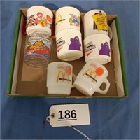 8 McDonald\'s Mugs - Glass and Plastic