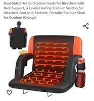 NEW Dual-Sided Heated Stadium Seat, Black &