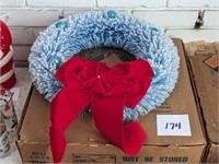 Vintage 16" Blue Christmas Wreath