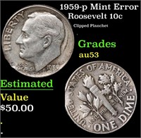 1959-p Roosevelt Dime Mint Error 10c Grades Select