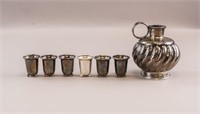 Vintage Silver-plated Pitcher & Shots 7pc