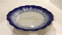 Antique flo blue platter - does have age crackle