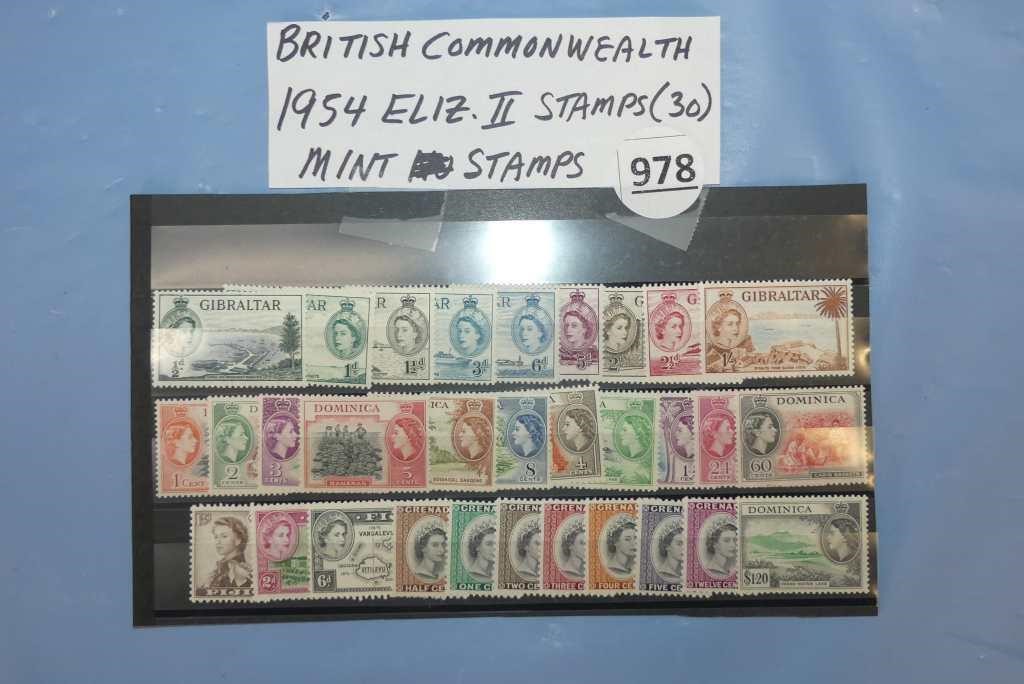 British Commonwwealth 1954 Eliz.ll Stamps (30)
