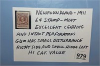 Newfoundland 1911 6Cent Stamp