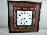 Large wall clock wooden frame nicked edges